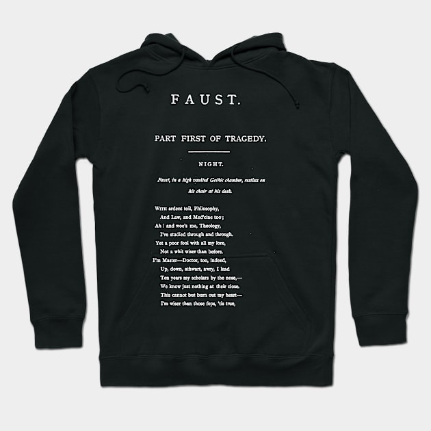 HIGH RESOLUTION Faust Johann Wolfgang von Goethe First Page Hoodie by buythebook86